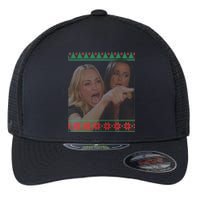 Yelling At Cat Meme Funny Ugly Christmas Flexfit Unipanel Trucker Cap