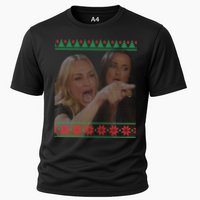 Yelling At Cat Meme Funny Ugly Christmas Cooling Performance Crew T-Shirt