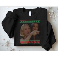Yelling At Cat Meme Funny Ugly Christmas Sweatshirt