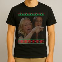 Yelling At Cat Meme Funny Ugly Christmas T-Shirt