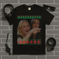 Yelling At Cat Meme Funny Ugly Christmas T-Shirt