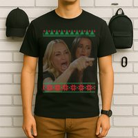 Yelling At Cat Meme Funny Ugly Christmas T-Shirt