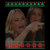 Yelling At Cat Meme Funny Ugly Christmas T-Shirt