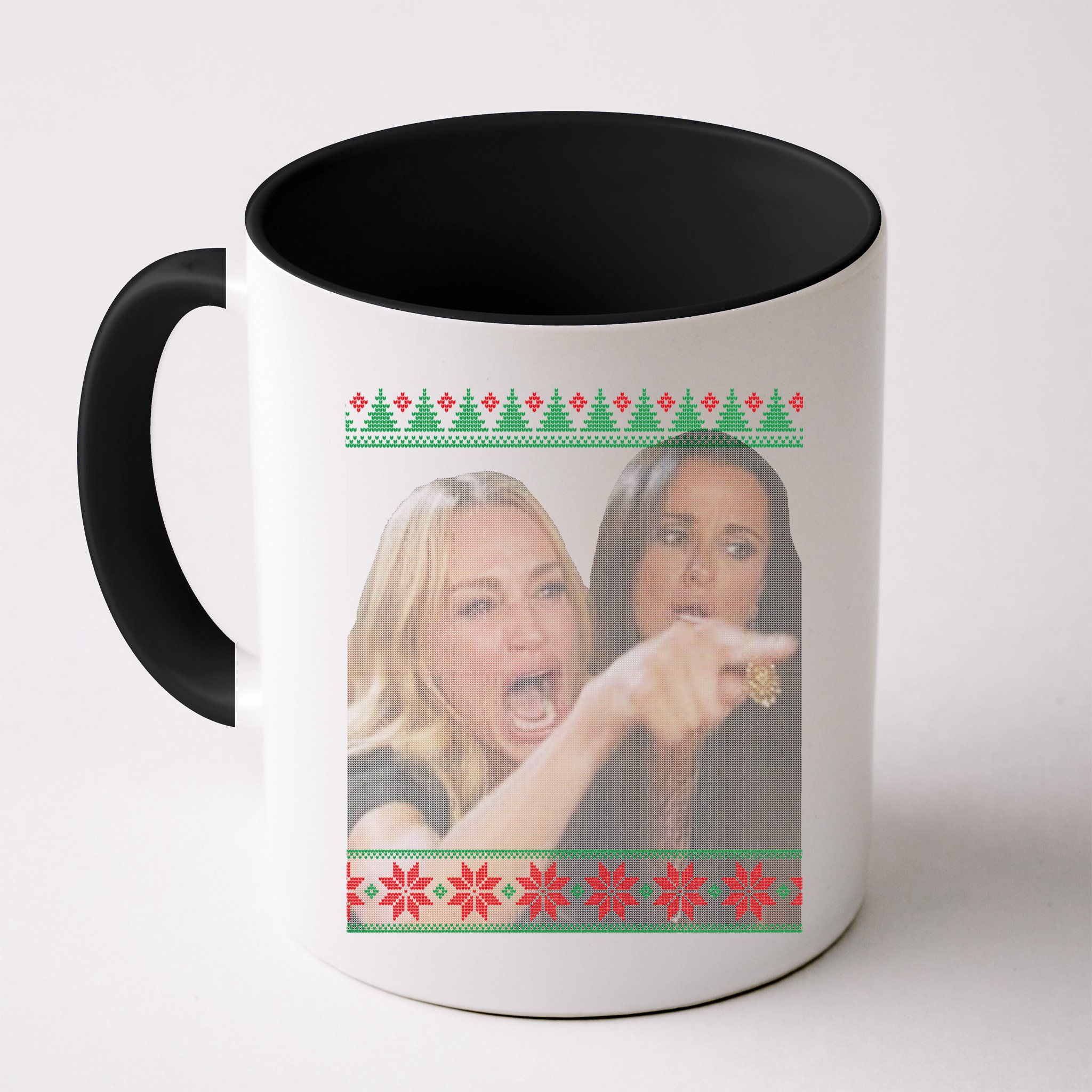 Yelling At Cat Meme Funny Ugly Christmas Mug