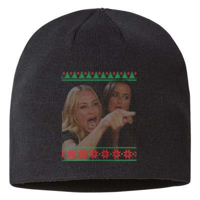 Yelling At Cat Meme Funny Ugly Christmas Sustainable Beanie