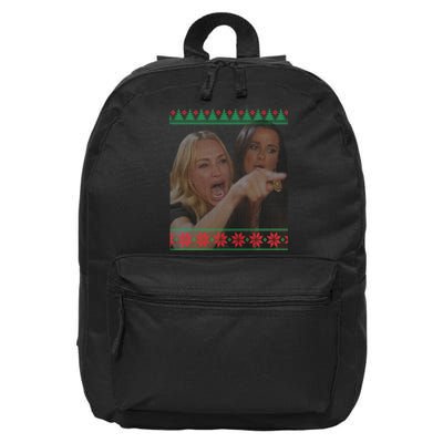 Yelling At Cat Meme Funny Ugly Christmas 16 in Basic Backpack