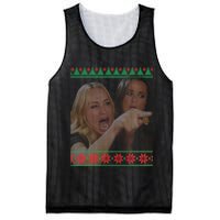 Yelling At Cat Meme Funny Ugly Christmas Mesh Reversible Basketball Jersey Tank