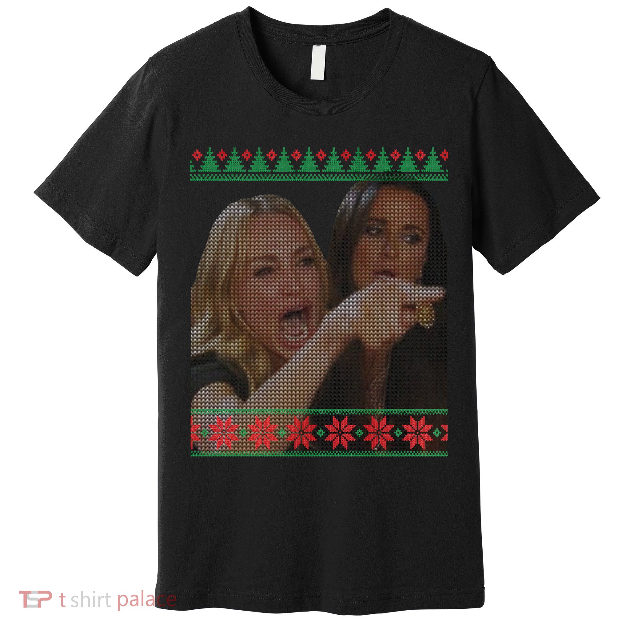 Yelling At Cat Meme Funny Ugly Christmas Premium T-Shirt