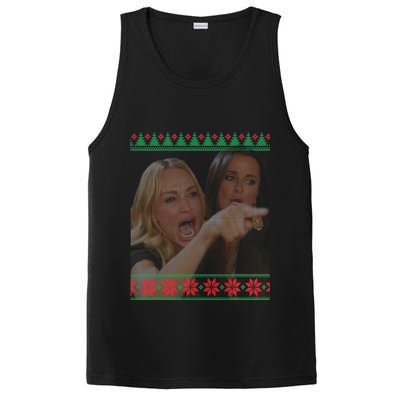 Yelling At Cat Meme Funny Ugly Christmas PosiCharge Competitor Tank
