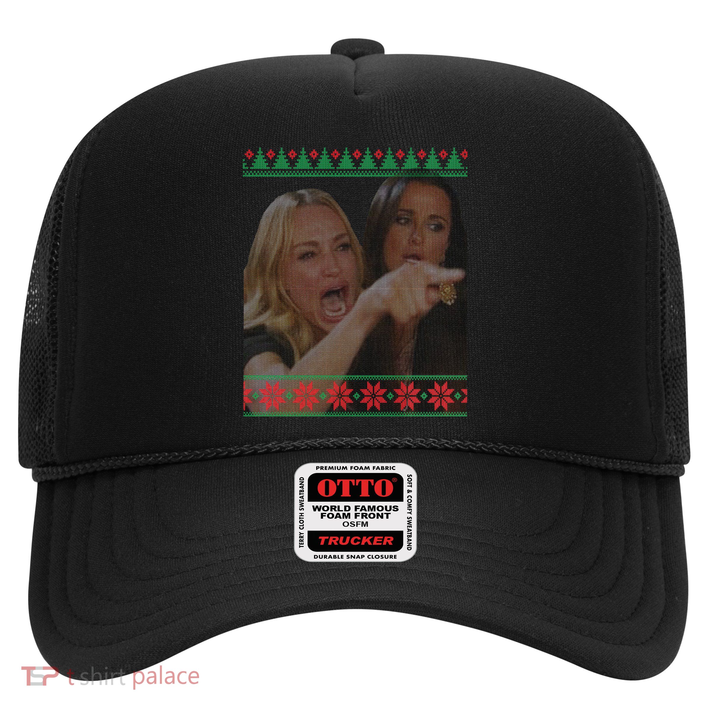 Yelling At Cat Meme Funny Ugly Christmas Trucker Hat