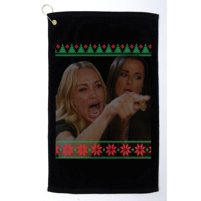 Yelling At Cat Meme Funny Ugly Christmas Golf Towel