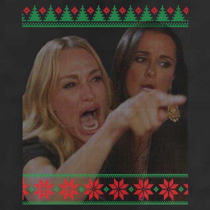 Yelling At Cat Meme Funny Ugly Christmas Golf Towel