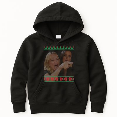 Yelling At Cat Meme Funny Ugly Christmas Kids Hoodie