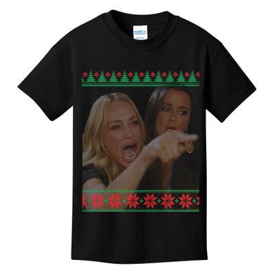 Yelling At Cat Meme Funny Ugly Christmas Kids T-Shirt