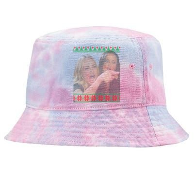 Yelling At Cat Meme Funny Ugly Christmas Tie-Dyed Bucket Hat