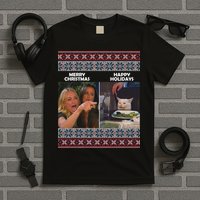 Yelling Cat Meme Christmas Sweater Funny T-Shirt