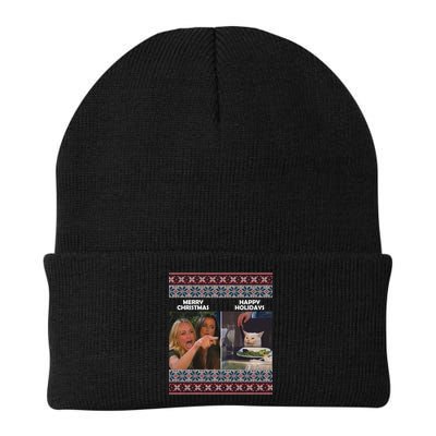 Yelling Cat Meme Christmas Sweater Funny Beanie