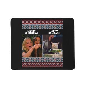 Yelling Cat Meme Christmas Sweater Funny Mousepad