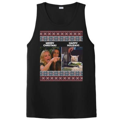 Yelling Cat Meme Christmas Sweater Funny PosiCharge Competitor Tank