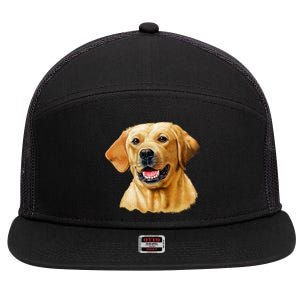 Yellow Lab 7 Panel Mesh Trucker Snapback Hat