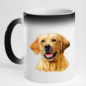 Yellow Lab 11oz Black Color Changing Mug