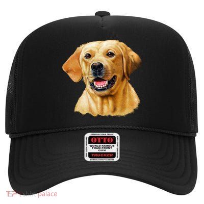 Yellow Lab High Crown Mesh Back Trucker Hat