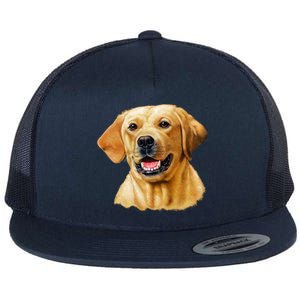 Yellow Lab Flat Bill Trucker Hat