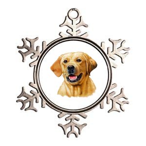 Yellow Lab Metallic Star Ornament