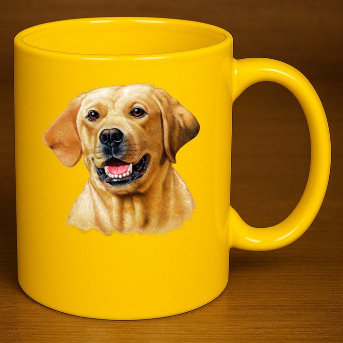 Yellow Lab 11oz C Handle Ceramic Mug