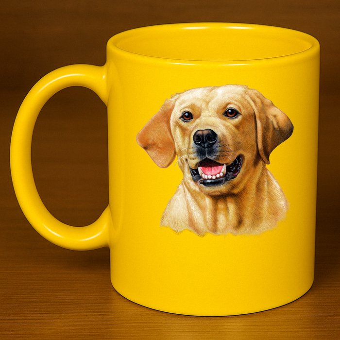 Yellow Lab 11oz C Handle Ceramic Mug
