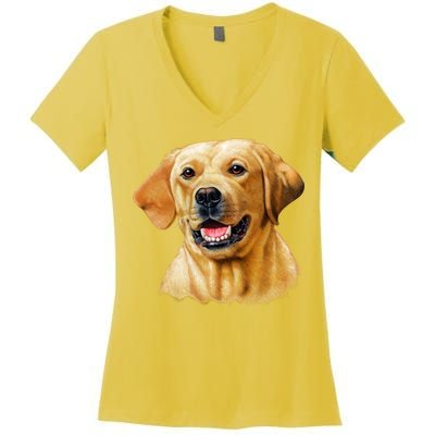 Yellow Lab Women's V-Neck T-Shirt