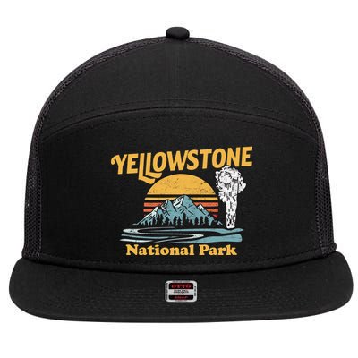 Yellow Stone Park Retro 7 Panel Mesh Trucker Snapback Hat