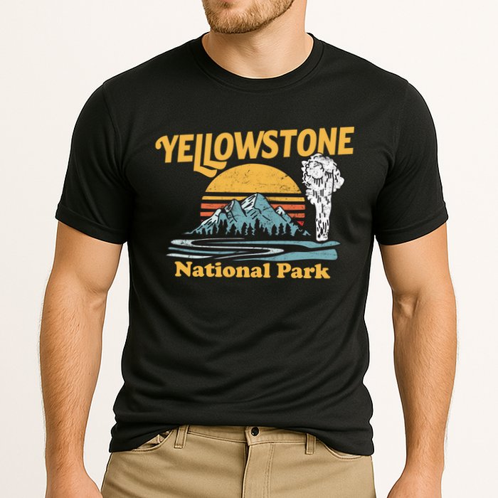 Yellow Stone Park Retro Cooling Performance Crew T-Shirt