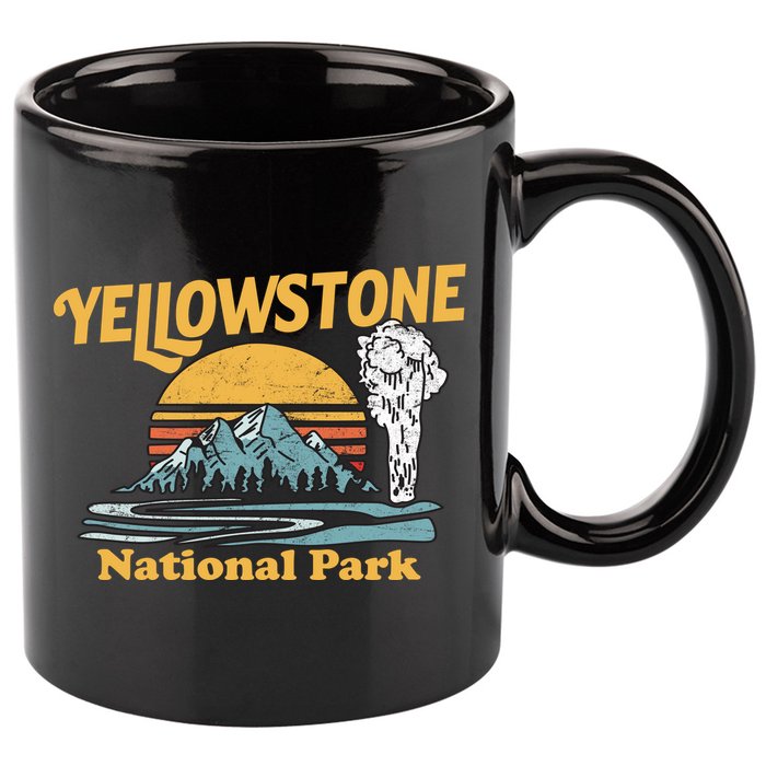 Yellow Stone Park Retro 11oz C Handle Ceramic Mug