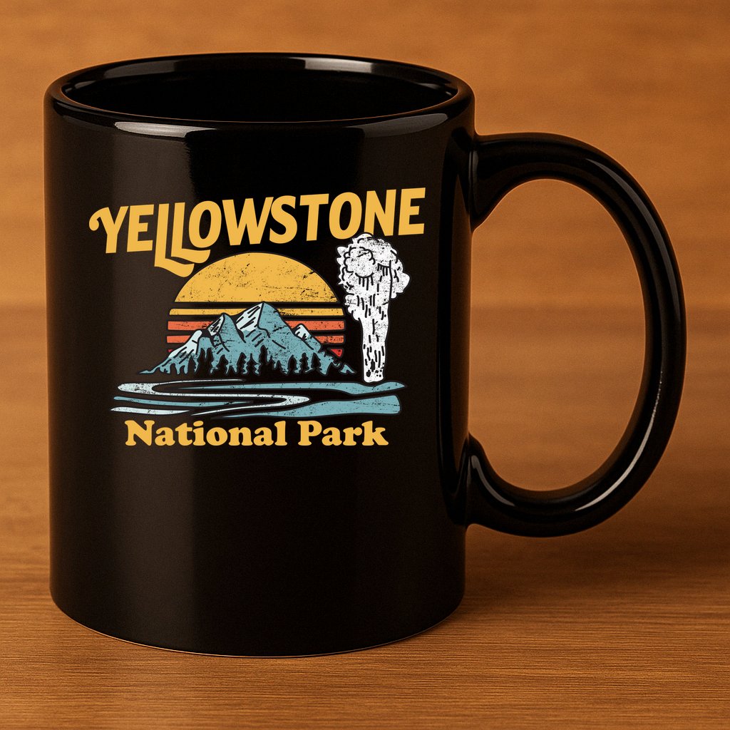 Yellow Stone Park Retro 11oz C Handle Ceramic Mug