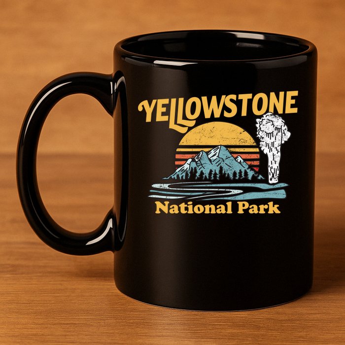 Yellow Stone Park Retro 11oz C Handle Ceramic Mug