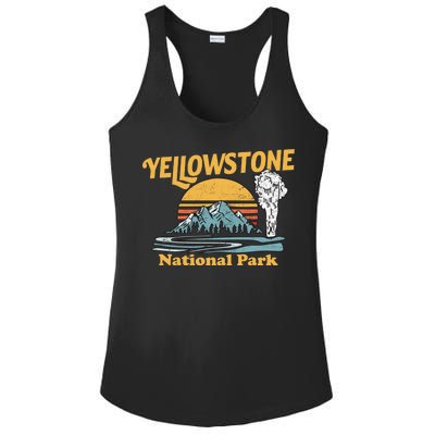 Yellow Stone Park Retro Ladies PosiCharge Competitor Racerback Tank