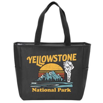 Yellow Stone Park Retro Zip Tote Bag