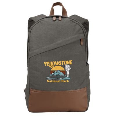 Yellow Stone Park Retro Cotton Canvas Backpack