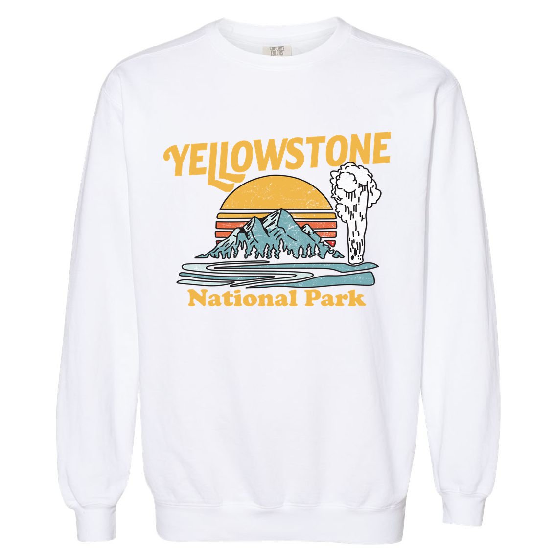 Yellow Stone Park Retro Garment-Dyed Sweatshirt
