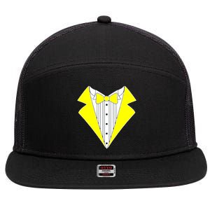 Yellow Tuxedo Tux Wedding 7 Panel Mesh Trucker Snapback Hat