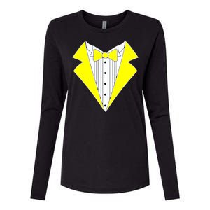 Yellow Tuxedo Tux Wedding Womens Cotton Relaxed Long Sleeve T-Shirt