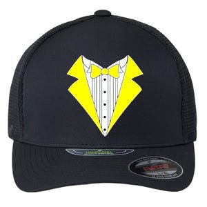 Yellow Tuxedo Tux Wedding Flexfit Unipanel Trucker Cap