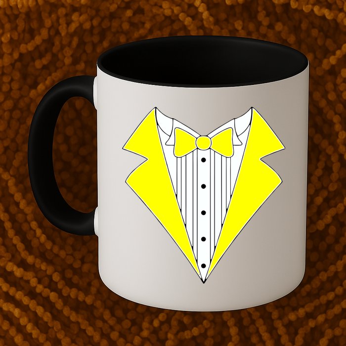Yellow Tuxedo Tux Wedding Mug