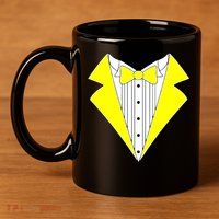 Yellow Tuxedo Tux Wedding 11oz C Handle Ceramic Mug