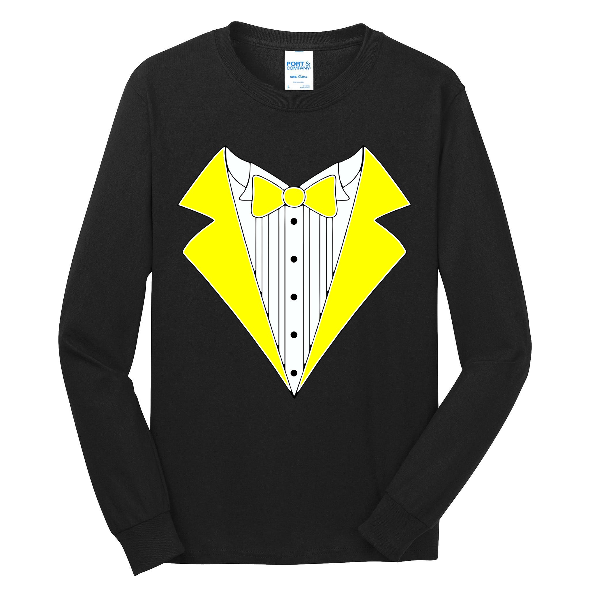 Yellow Tuxedo Tux Wedding Tall Long Sleeve T-Shirt