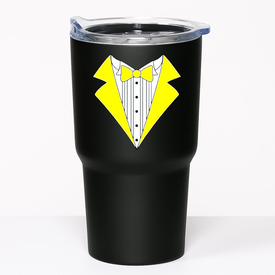 Yellow Tuxedo Tux Wedding Tumbler