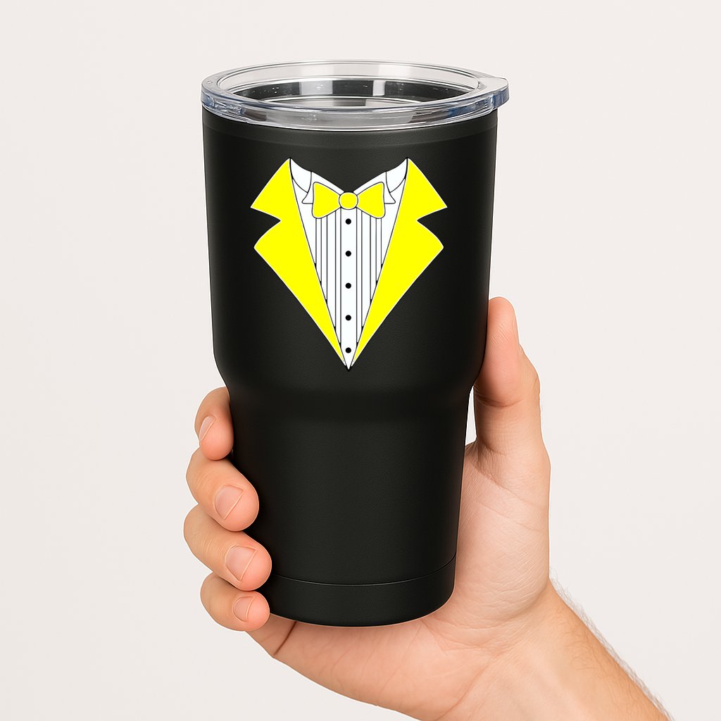 Yellow Tuxedo Tux Wedding Tumbler