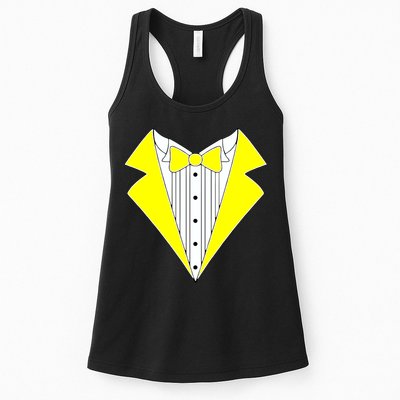 Yellow Tuxedo Tux Wedding Womens Tank Top