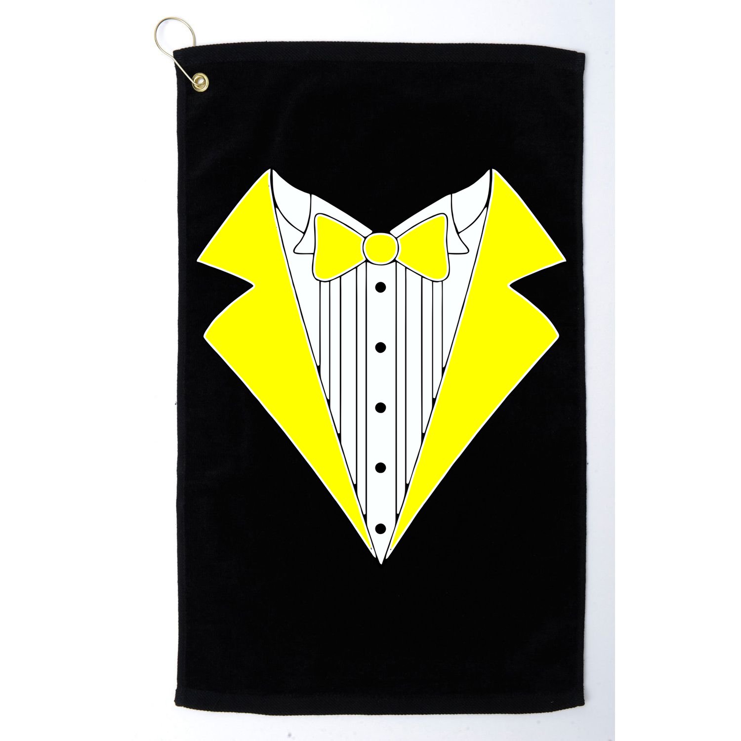 Yellow Tuxedo Tux Wedding Golf Towel